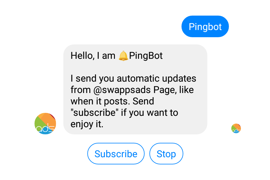 PingBot invite on Facebook